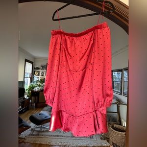 Satin strawberry mini dress